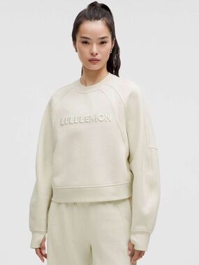 Lululemon Scuba Oversized Pullover Wordmark Bone XS/S NWT